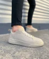 JY204 Flex Bağcıklı Keten Kumaş Erkek Günlük Sneaker Ayakkabı KKT - Krem