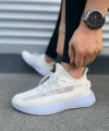 JY305 Pulse Bağcıklı Triko Kumaş Erkek Günlük Spor Ayakkabı TBT - Beyaz