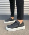 JY502 Bold Bağcıklı Cilt Erkek Günlük Sneaker Ayakkabı CBT - Siyah