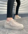 JY502 Bold Bağcıklı Süet Erkek Günlük Sneaker Ayakkabı SKT - Krem