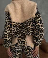 Kadın 3 Iplik Kumaş eopar Desenli Ikili Takım