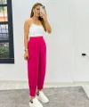 Kadın Aerobin Kumaş Bel Lastikli Pileli Pantolon