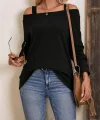 Kadın Askılı Iki Omuzu Açık Salaş Yün Viskon Bluz
