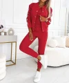 Kadın Askılı Kısa Iki Iplik Krop Bluz Uzun Kollu önden çıtçıtlı şerit Detaylı Ceket Ve Pantolon üçlü Takım