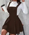 Kadın Askılı Sırttan çapraz Detaylı Kısa Kiloş Kadife Mini Elbise