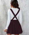 Kadın Askılı Sırttan çapraz Detaylı Kısa Kiloş Kadife Mini Elbise