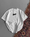 Kadın Baskılı Oversize T-shirt - Beyaz