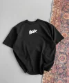 Kadın Baskılı Oversize T-shirt - Siyah