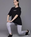 Kadın Baskılı Oversize T-shirt - Siyah