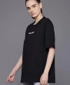 Kadın Baskılı Oversize T-shirt - Siyah