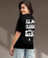 Kadın Baskılı Oversize T-shirt - Siyah