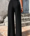 Kadın Beli Lastikli Bol Paça Bürümcük Pantolon