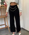 Kadın Beli Zincir Detay Ithal Krep Pantolon