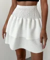 Kadın Beyaz Gipeli Suprem Kumaş Etek