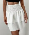 Kadın Beyaz Gipeli Suprem Kumaş Etek
