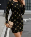 Kadın Bisiklet Yaka Uzun Kol Triko Mini Boy Elbise