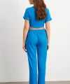 Kadın Bürümcük Kumaş Pantolonlu Takım