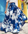 Kadın çiçek Baskılı Maxi Boy Süprem Etek