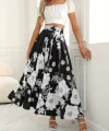 Kadın çiçek Baskılı Maxi Boy üprem Etek