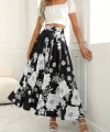 Kadın çiçek Baskılı Maxi Boy üprem Etek