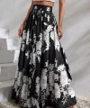 Kadın çiçek Baskılı Maxi Boy üprem Etek