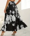 Kadın çiçek Baskılı Maxi Boy üprem Etek