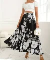Kadın çiçek Baskılı Maxi Boy üprem Etek