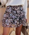 Kadın Çiçek Baskılı Şifon Etek