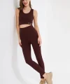 Kadın Crop Tayt İkili Spor Takımı - Bordo