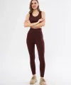 Kadın Crop Tayt İkili Spor Takımı - Bordo