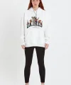 Kadın DANKES Baskılı Kapüşonlu Sweat - Beyaz