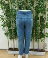 Kadın Dar Kesim Cepli önden Yırtık Desenli Denim Pantolon
