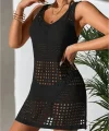 Kadın Delikli örgü Detay Mini Triko Pareo Elbise