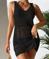 Kadın Delikli örgü Detay Mini Triko Pareo Elbise