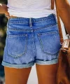 Kadın Double Paça Yırtık Kot şort