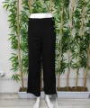 Kadın Düğme Detay Bol Paça Ithal Krep Pantolon