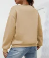 Kadın Düz Bisiklet Yaka Sweat - Bej