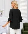 Kadın Fakir Ispanyol Kol V Yakalı Viskon Bluz