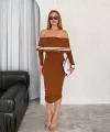 Kadın Fırsat ürünü adonna Yaka idi Boy Triko Elbise