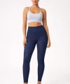 Kadın Fitilli Full Likralı Yüksek Bel Toparlayıcı Tayt Günlük ve Spor Kullanım - Lacivert