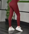 Kadın Full Likra Extra Toparlayıcı Yüksek Bel Dar Kalıp Günlük Spor Tayt - Bordo