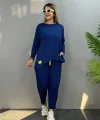 Kadın Iki Iplik Viskon Pamuk Kumaş Arma Detaylı Ikili Takım
