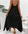 Kadın Ip Askılı V Yakalı Asimetrik Detaylı Aerobin Elbise