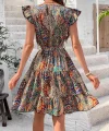 Kadın Kısa Kelebek Kollu Kruvaze Yakalı Süprem Elbise