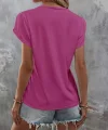 Kadın Kısa Kollu Bisiklet Yaka Cep Pul Payet Detay Viskon Bluz