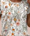 Kadın Kısa Kollu Bisiklet Yaka çiçek Desenli Viskon Bluz