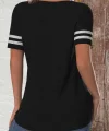 Kadın Kısa Kollu Bisiklet Yaka çift Renkli Viskon Bluz