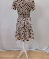 Kadın Kısa Kollu Bisiklet Yaka Desenli Süprem Elbise