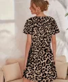 Kadın Kısa Kollu Bisiklet Yaka Dijital Baskılı Süprem Elbise