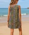 Kadın Kısa Kollu Dantel V Yakalı Desenli Süprem Elbise